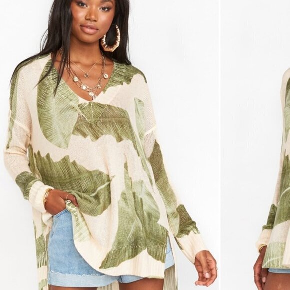 RARE Show me your mumu Queen Palms Knit Sweater Size S - Picture 2 of 8